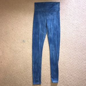 Purusha M high waisted indigo dyed leggings